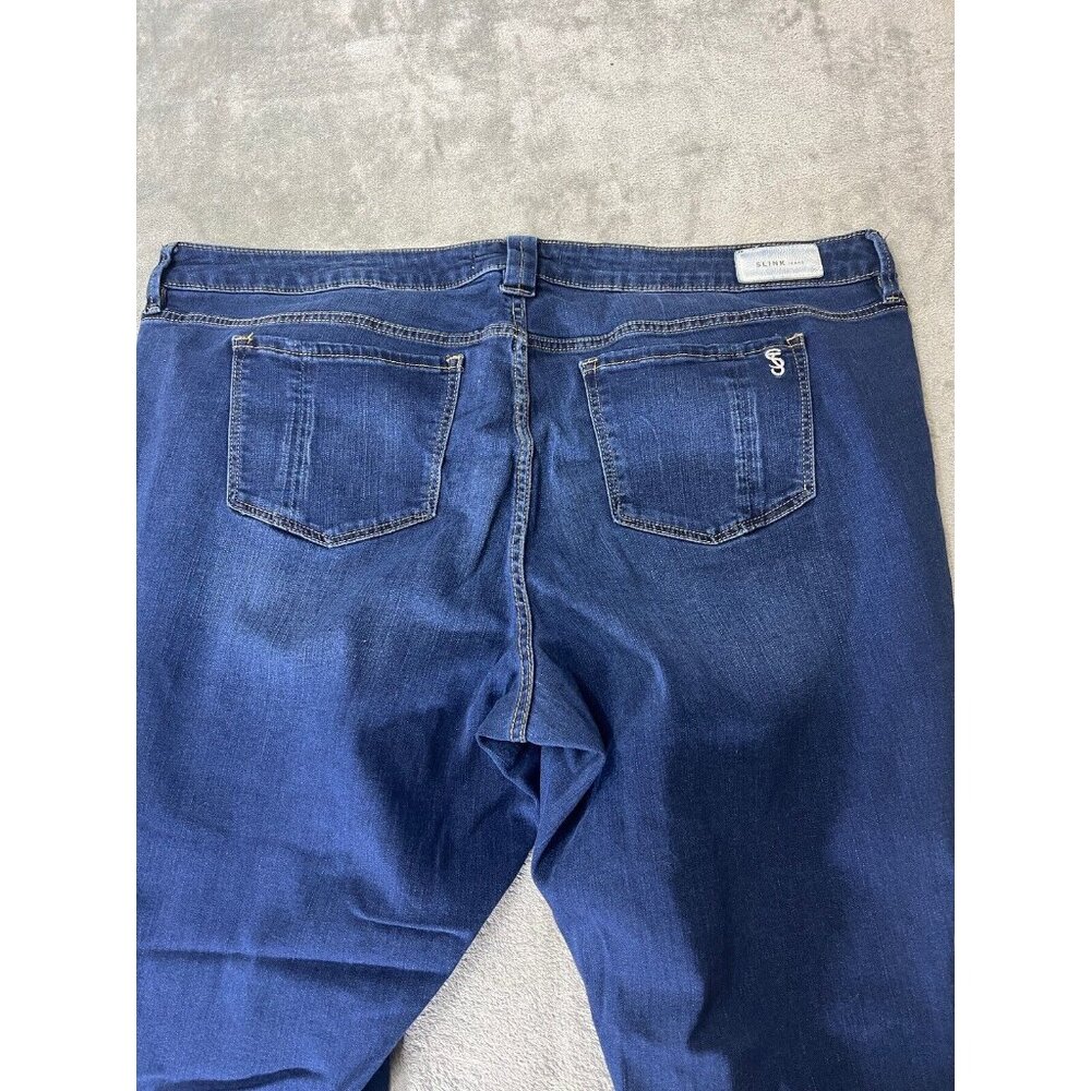 Slink 22 Plus Curvy Skinny Ankle Dark Wash Stretch Denim Womens Jeans - Picture 7 of 7